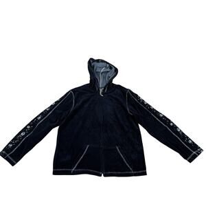 Vintage Capacity Knits Y2K Women Zipper Hoodie Size Medium Embroidered Roses